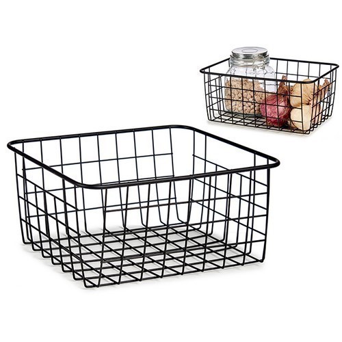 CESTA ORGANIZADORA KINVARA ACERO NEGRO 28X22X12